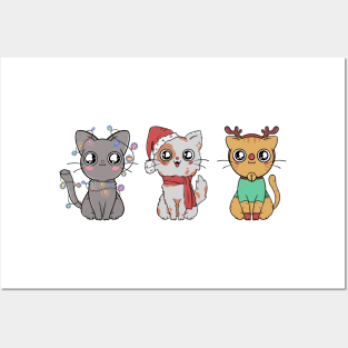 Christmas cats Posters and Art